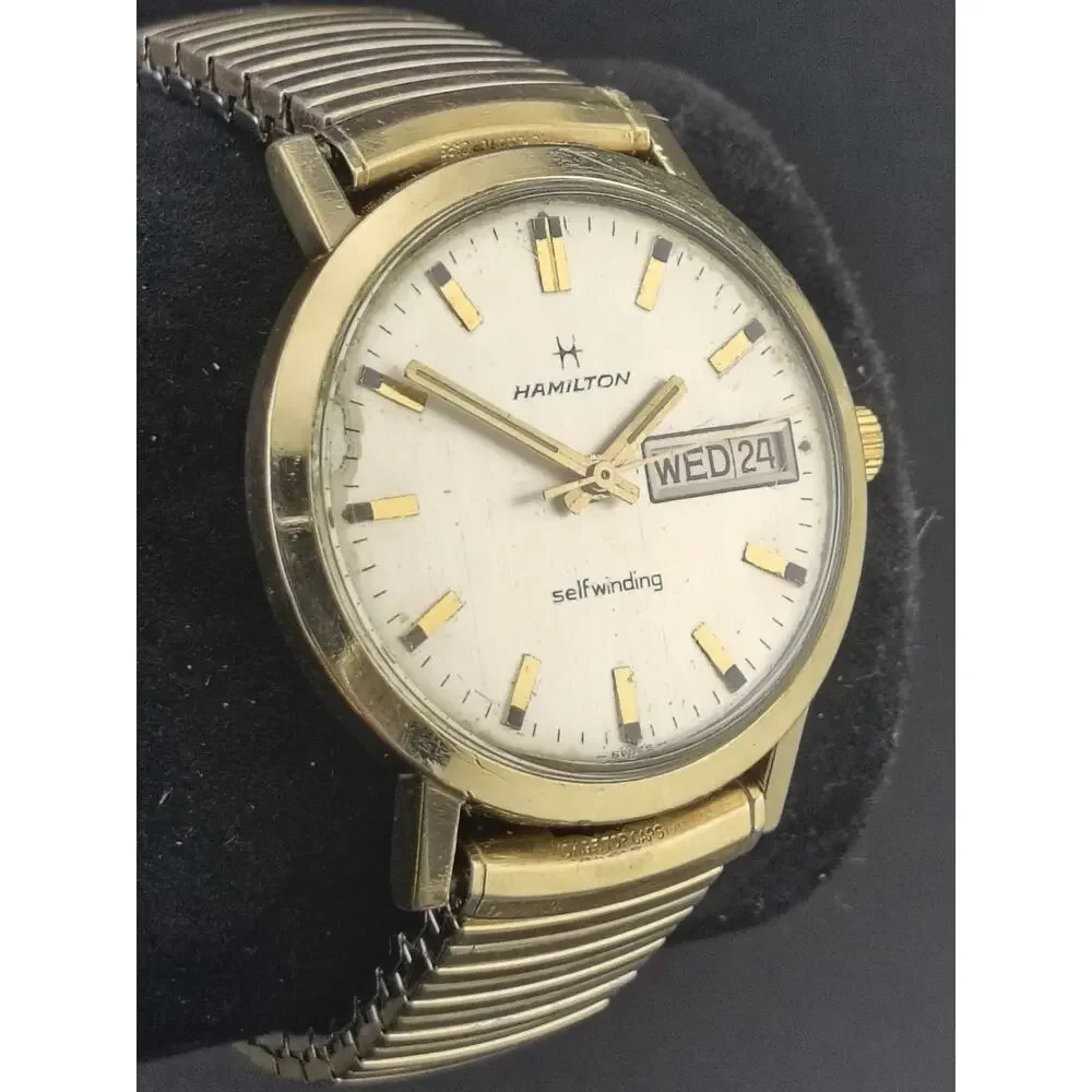 Vintage 1970s Hamilton Selfwinding Day Date Watch 10K GF